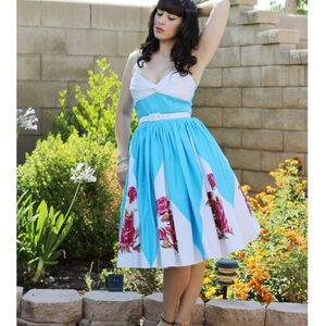 Pinup Couture Swing Lydia Rose Border Rose Dress